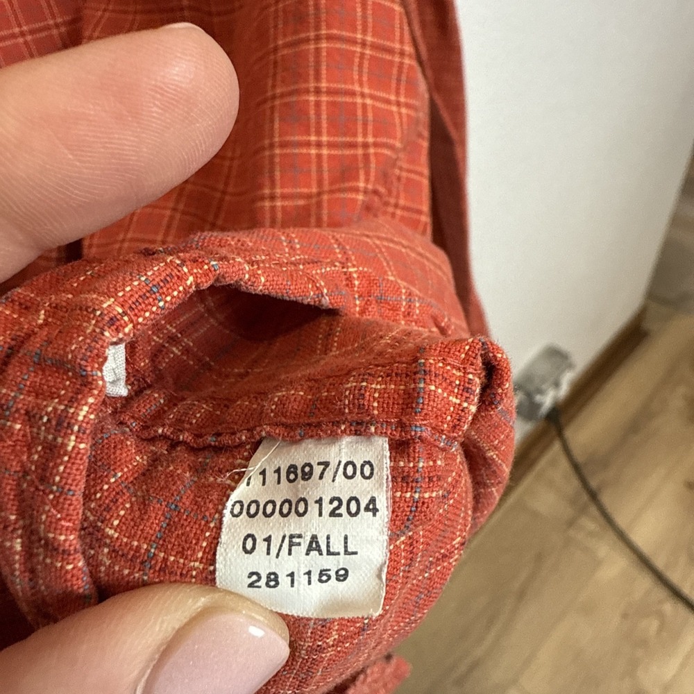 VINTAGE GAP Shirt Mens Size XL Button Up Classic Oxford Cotton Plaid Orange - Picture 5 of 9